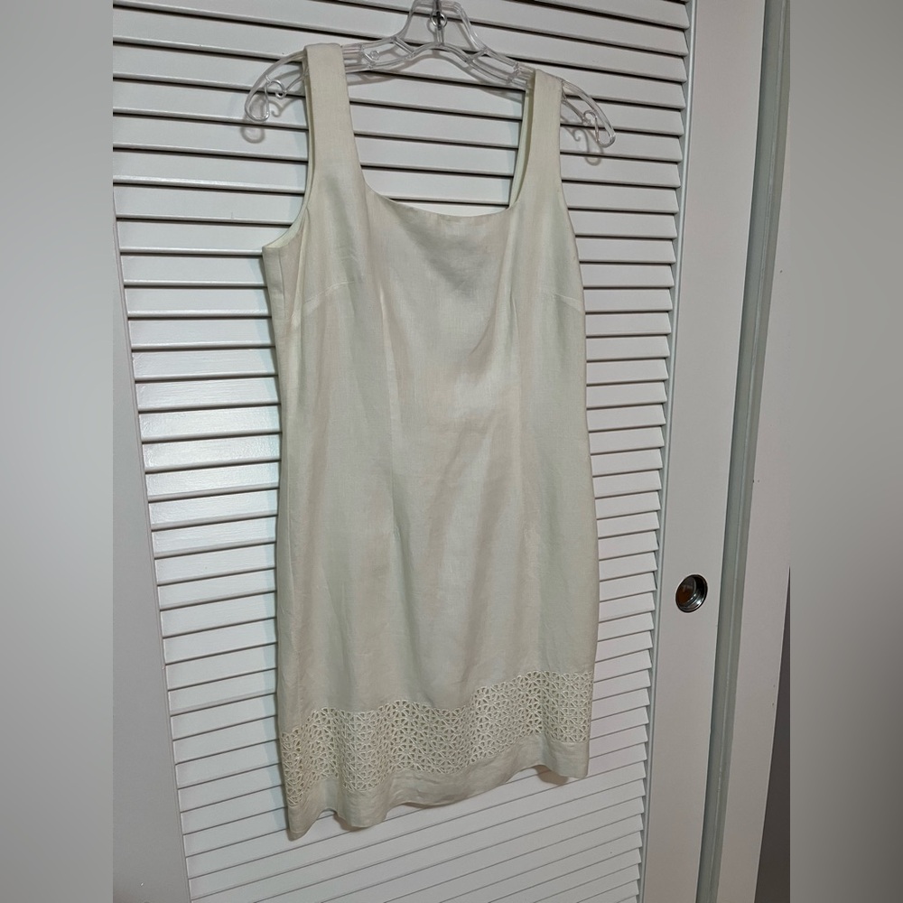 Ann Taylor Cream Linen Dress